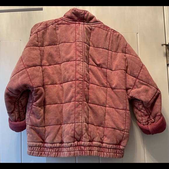 Free People Dolman Quilted Knit Jacket Daphne Pink - Picture 3 of 7